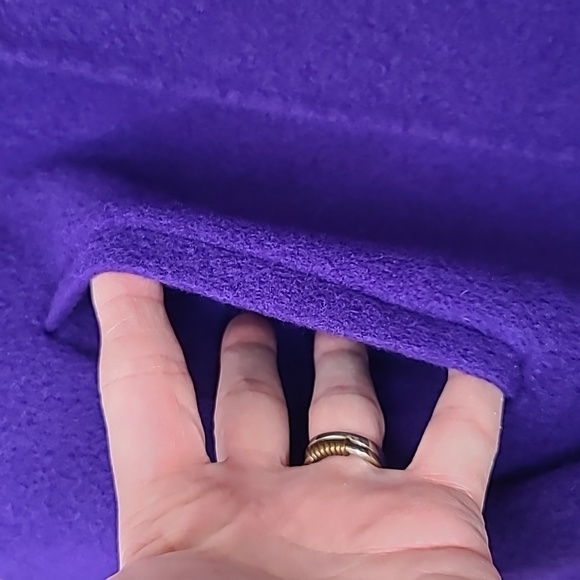 Talbots Double-Face Wing Collar Crop Open Front Wool Jacket in Purple - Picture 11 of 17